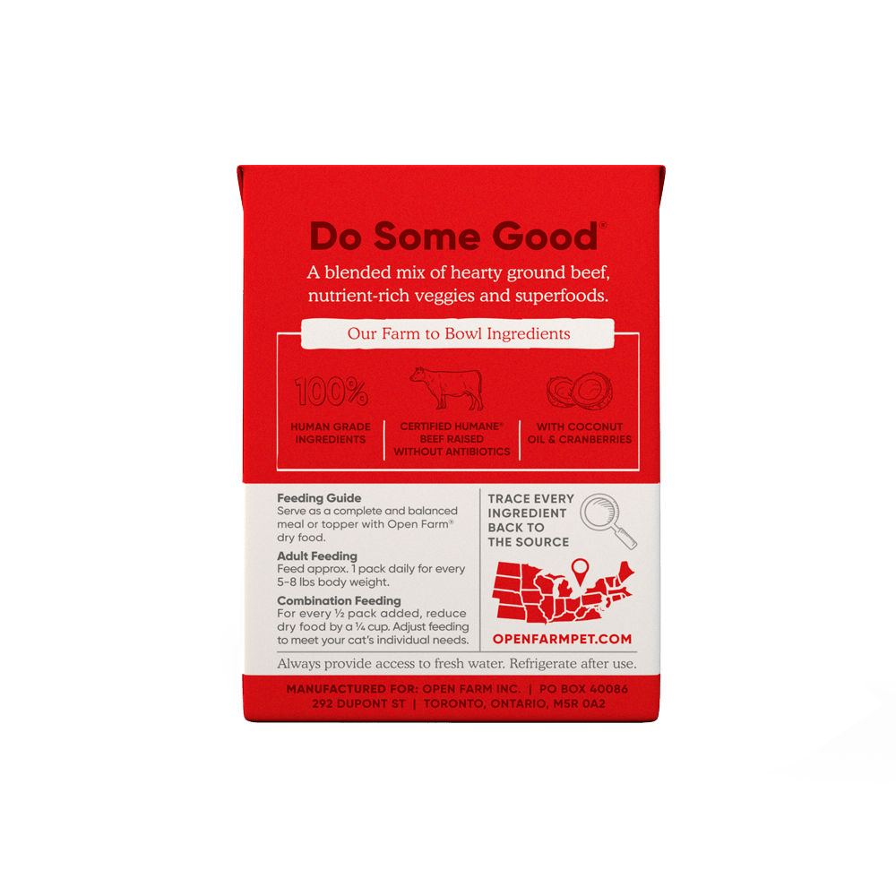 Open Farm Grain Free Grass Fed Beef Recipe Rustic Blend Wet Cat Food