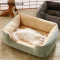 Fluffy Thickened Cat Bed Square Warm Comfortable Pets Cushion Pad with Non-slip Base Large Soft Dog Nest Winter Pet Supplies