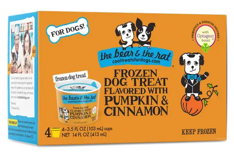 The Bear & The Rat Frozen Yogurt Dog Treat with Real Pumpkin & Cinnamon