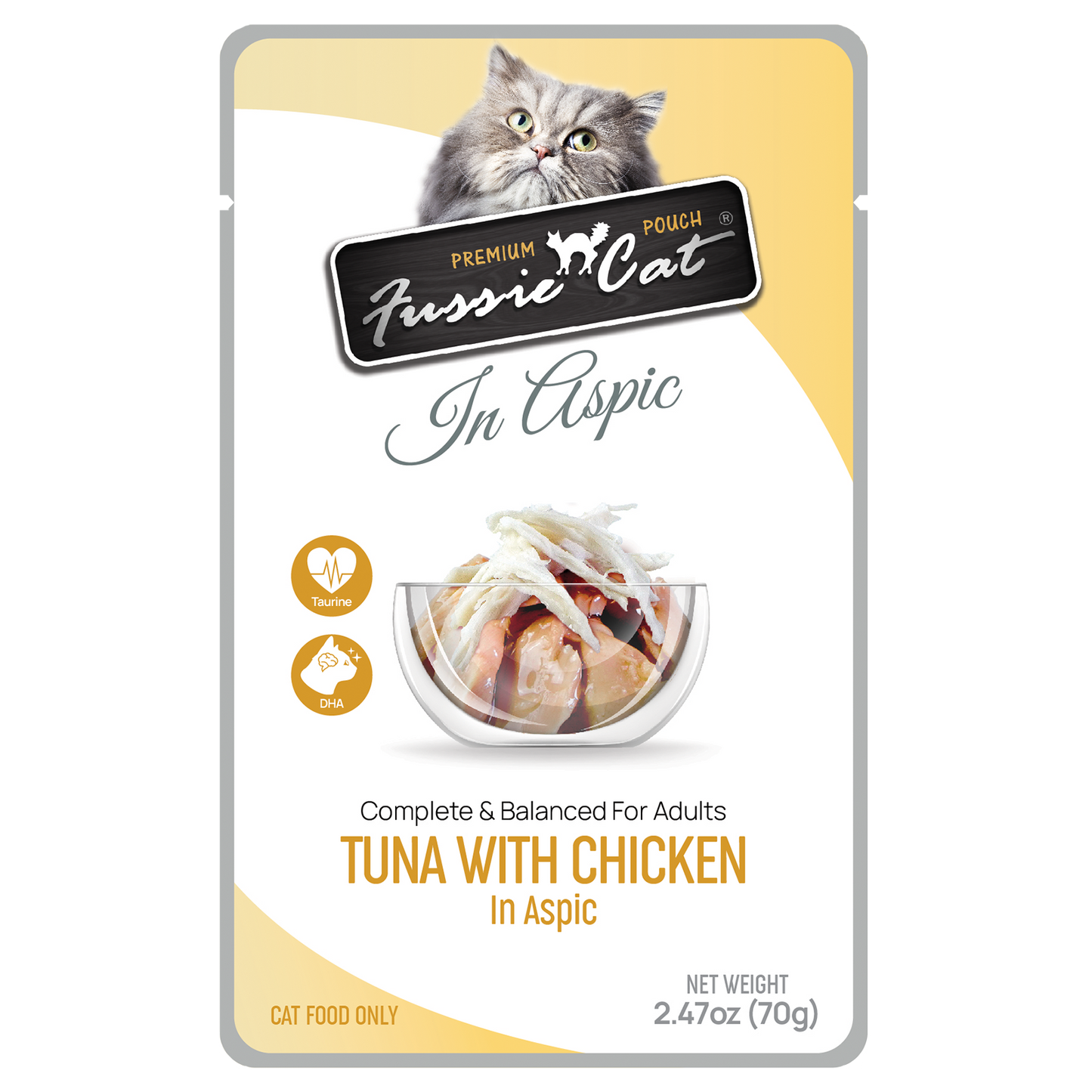 Fussie Cat Premium Pouch Tuna with Chicken in Aspic Cat Food