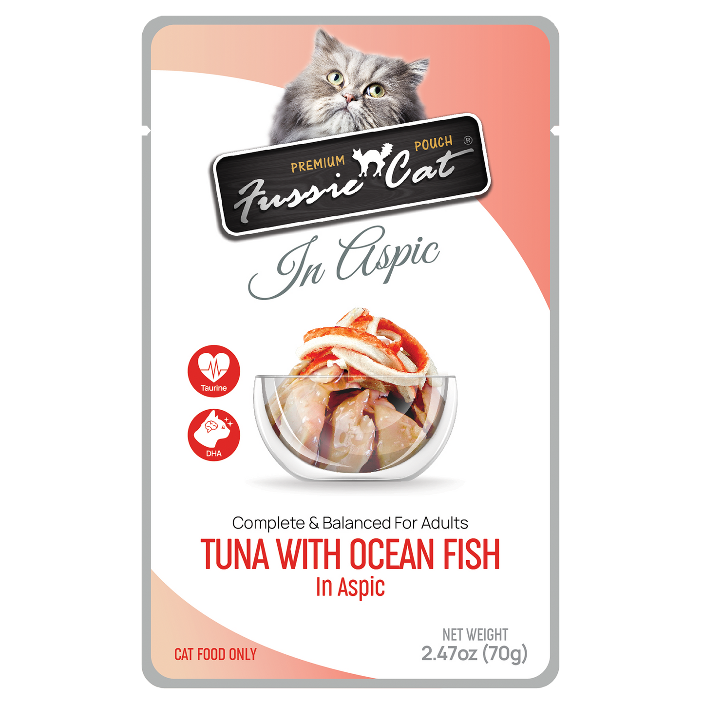 Fussie Cat Premium Pouch Tuna with Ocean Fish in Aspic Cat Food