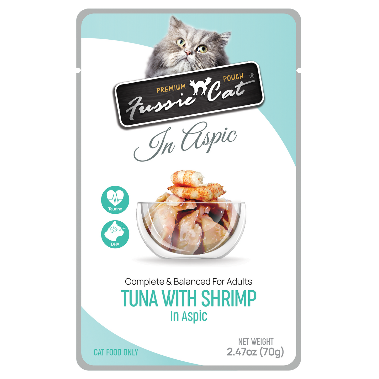 Fussie Cat Premium Pouch Tuna with Shrimp in Aspic Cat Food