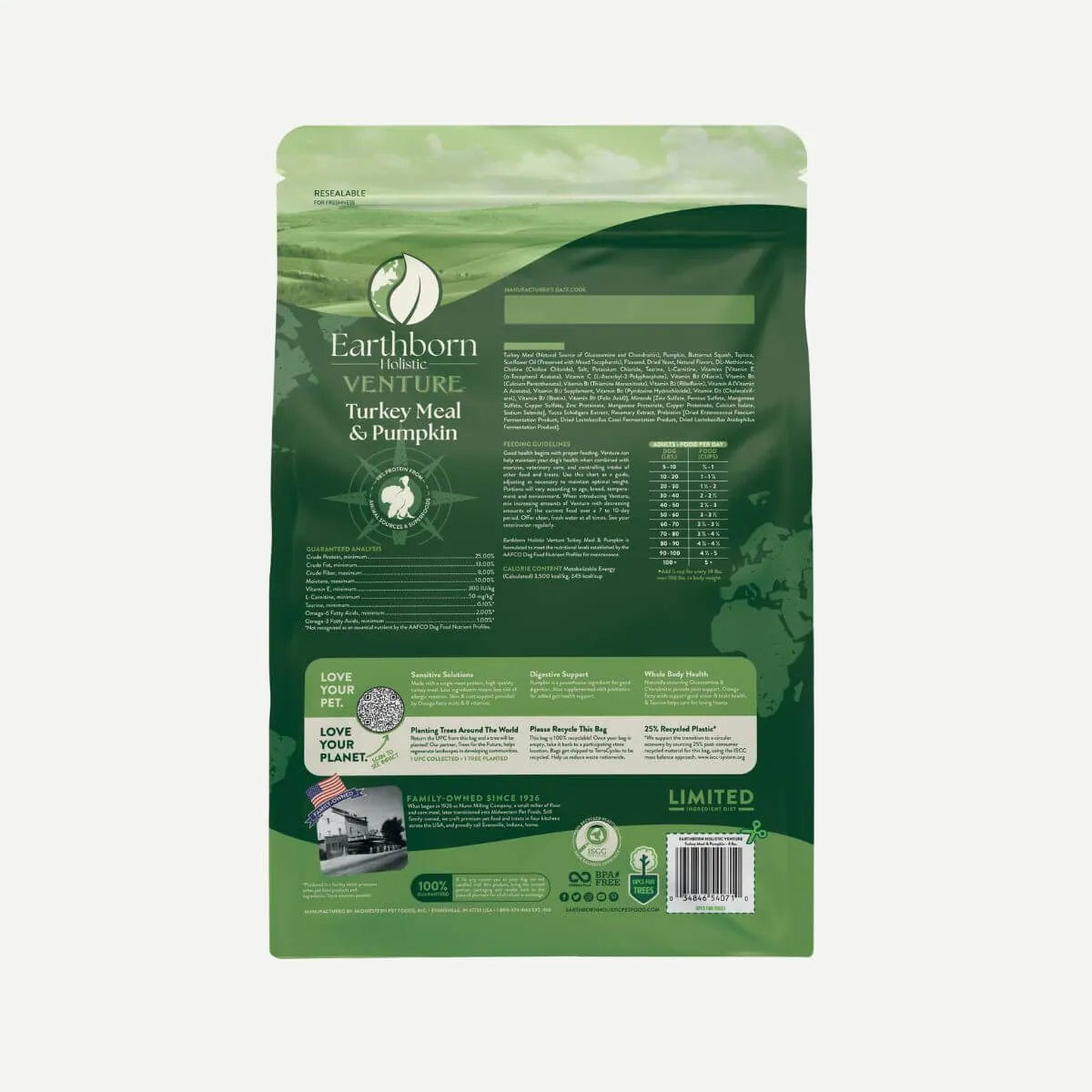 Earthborn Holistic Venture Grain Free Turkey Meal and Butternut Squash Dry Dog Food