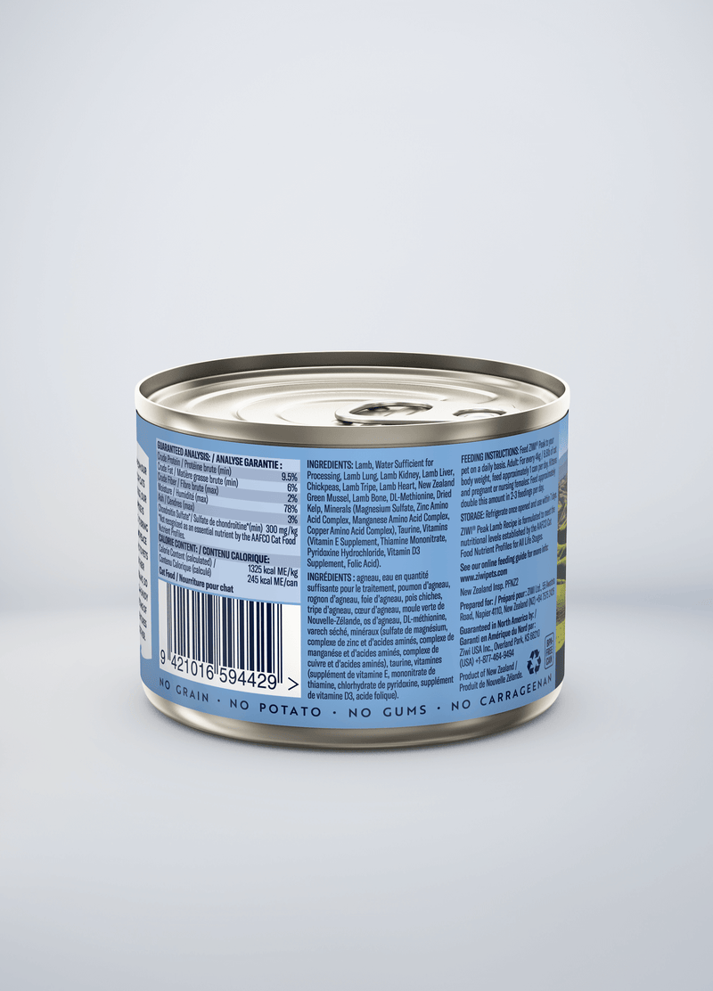 ZIWI Peak Grain Free Lamb Recipe Canned Cat Food