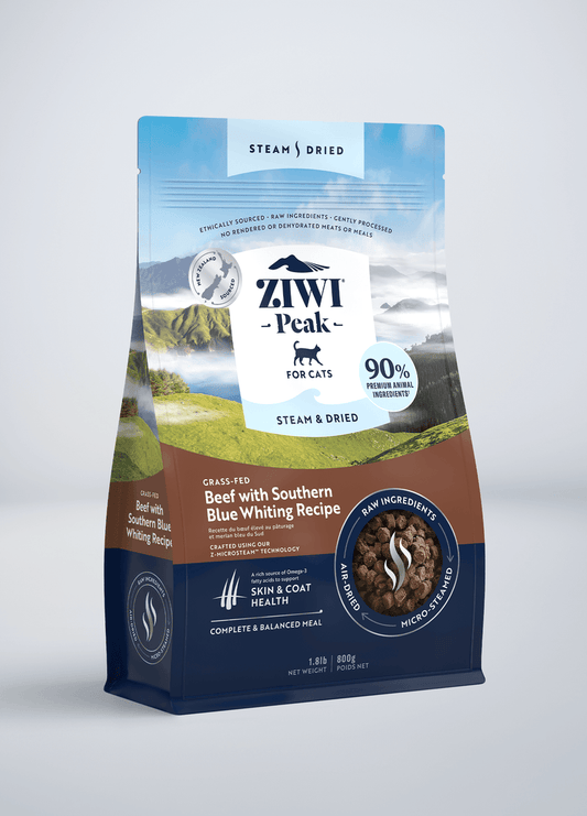 ZIWI Peak Steam & Dried Beef with Southern Blue Whiting Recipe Air-Dried Cat Food