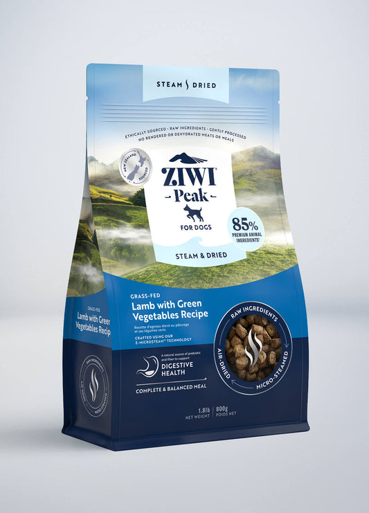 ZIWI Peak Steam & Dried Lamb with Green Vegetables Recipe Air-Dried Dog Food