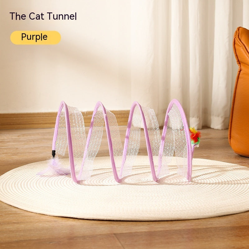 Foldable Cat Play Tunnel – Portable Fun for Your Feline Friend