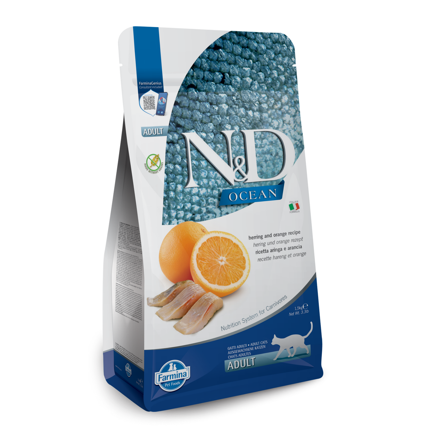 Farmina N&D Ocean Grain Free Herring & Orange Adult Dry Cat Food