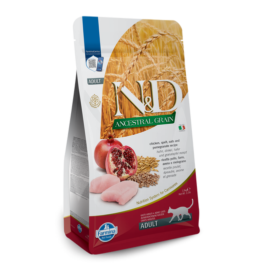 Farmina N&D Ancestral Grain Chicken & Pomegranate Adult Dry Cat Food