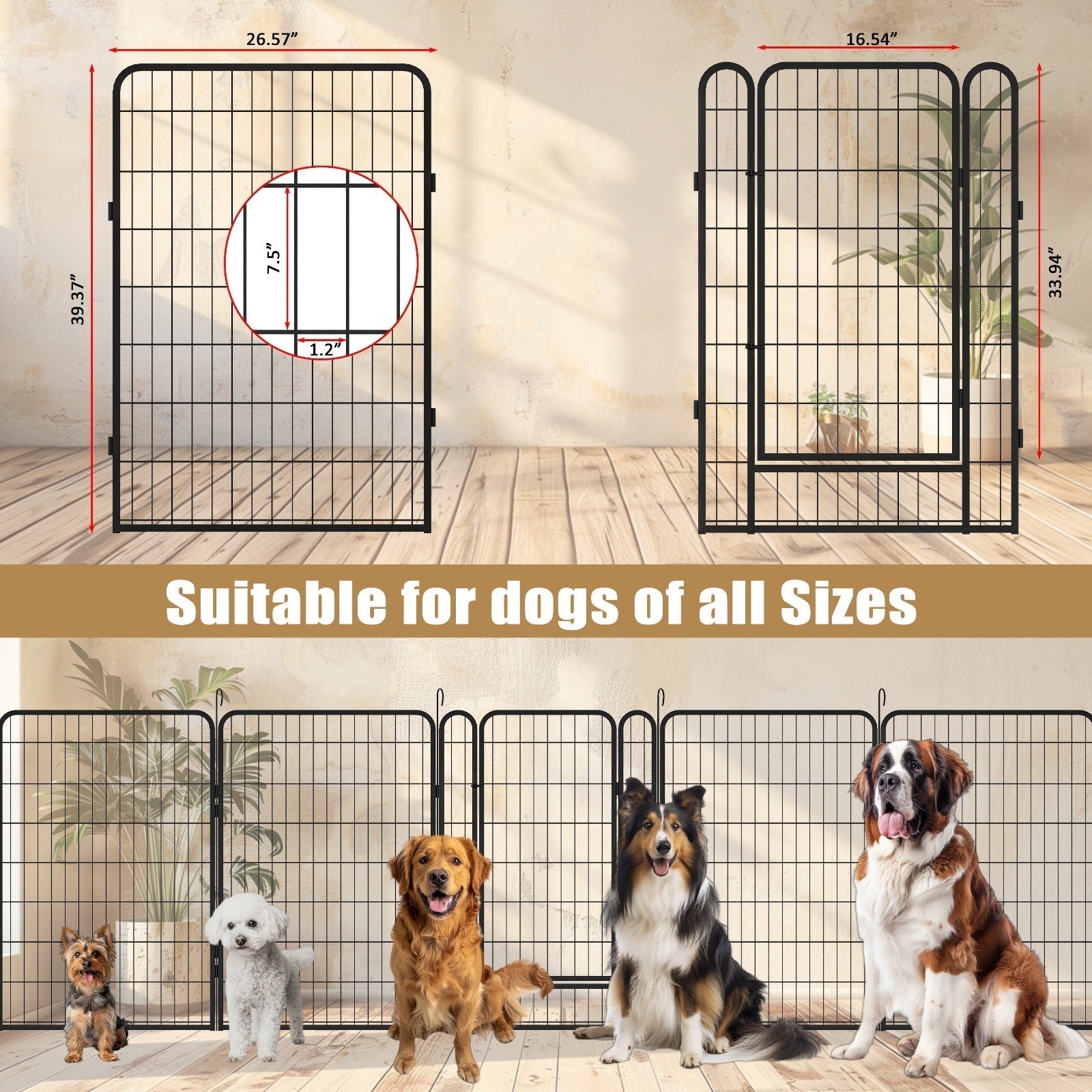 8 panel metal dog playpen