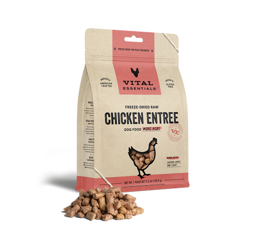 Vital Essentials Chicken Entree Mini Nibs Freeze-Dried Raw Dog Food