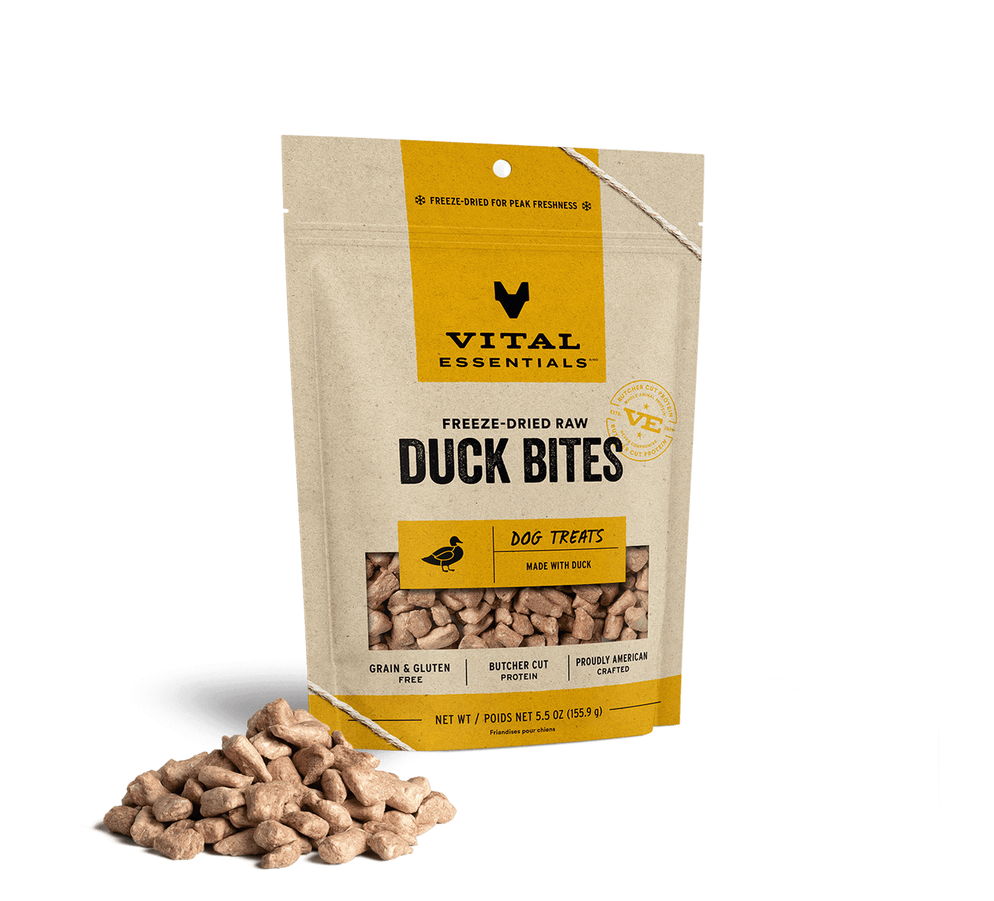 Vital Essentials Freeze-Dried Duck Bites Dog Treats