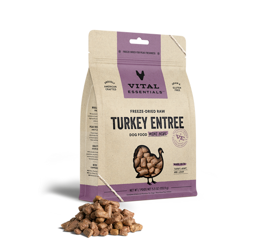 Vital Essentials Turkey Entree Mini Nibs Freeze-Dried Raw Dog Food