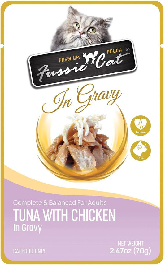 Fussie Cat Premium Pouch Tuna with Chicken in Gravy Cat Food