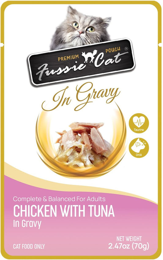 Fussie Cat Premium Pouch Chicken with Tuna in Gravy Cat Food