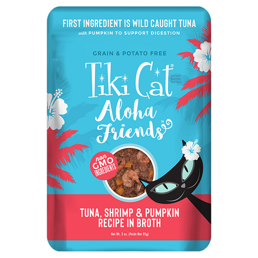 Tiki Cat Aloha Friends Grain Free Tuna with Shrimp and Pumpkin Cat Food Pouch